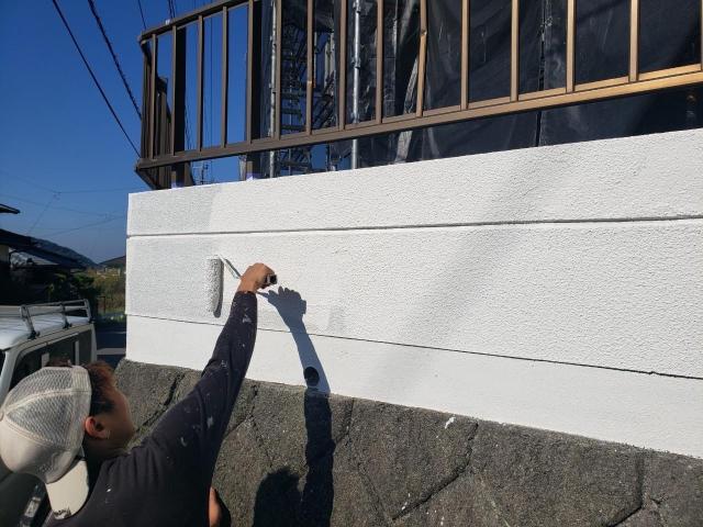 熊本市北区中古物件塀上塗り